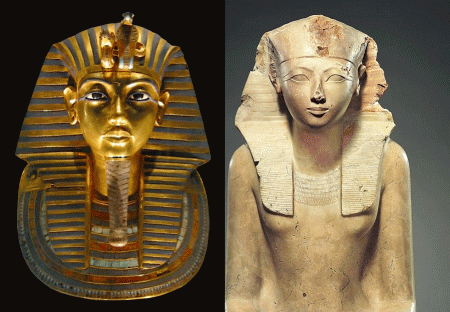 Tutanchamon i kobieta faraon Hatszepsut. Źródło 1 i 2