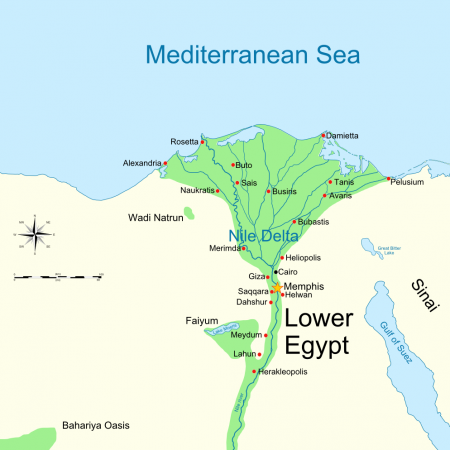 Górny Egipt zajęty przez Hyksosów. Źródło