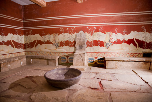 Gryfy zdobią salę tronową pałacu w Knossos -XV w p.n.e. Żródło